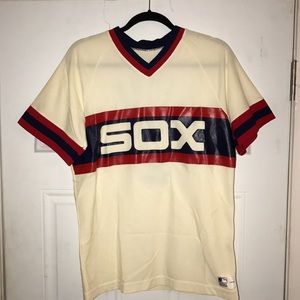 Vintage sand knit Men's White Sox baseball jersey